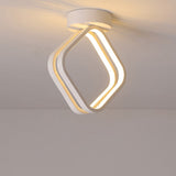 Minimalist Black/White Led Ceiling Light - Acrylic Rhombus Flush Mount Lighting With Warm/White/3