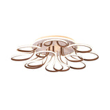 Modern Acrylic Flush Mount Ceiling Light Fixture - Bend Design 9/12 Heads Brown 38.5/46.5 Wide