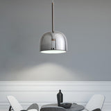Contemporary Black Dome Ceiling Light - Metal Pendant Fixture For Study Room