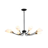 Modern Beveled Glass Chandelier With Starburst Design - Black Hanging Ceiling Light (3/6/8 Heads)