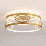 Gold Led Acrylic Ceiling Light Fixture For Living Room Tiered Semi Flush Mount 18/23.5 Wide / 18