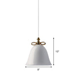 Bell Pendant Light - Contemporary White/Brown/Clear Glass Dining Room Ceiling Fixture