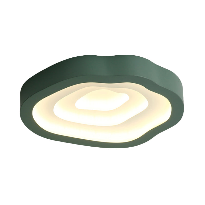 Contemporary Cloud Led Flushmount Ceiling Light Fixture In Black/Yellow/Blue - Warm/White Options