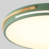 Macaron Metal Led Round Flushmount Ceiling Light Fixture - Grey/White/Green Warm/White 16.5/20.5