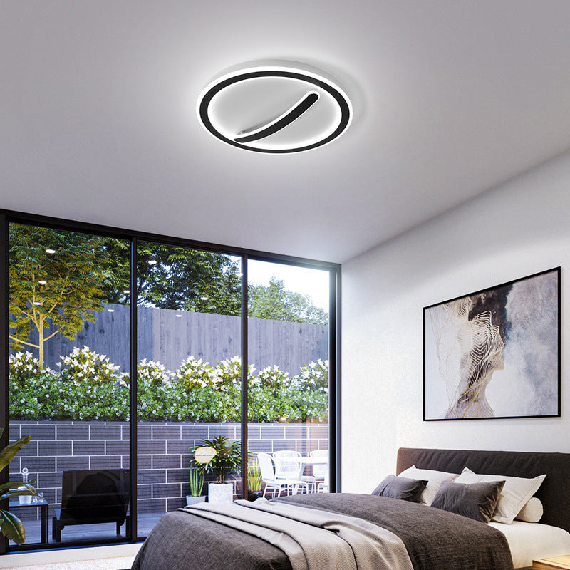 Contemporary Circular Ceiling Mount Light - 18/20.5 Wide Acrylic Gold/Black & White Led Flush