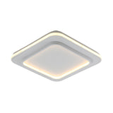 Minimalist White Square Flush Mount Led Ceiling Light Fixture - 18/21.5 Acrylic With Warm/White