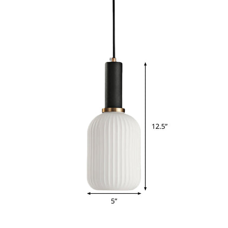 Macaron Black/Pink/Blue Pendant Dining Room Light With White Glass Shade - 5/8/12 Wide