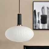 Macaron Black/Pink/Blue Pendant Dining Room Light With White Glass Shade - 5/8/12 Wide Black / 12