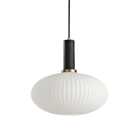 Macaron Black/Pink/Blue Pendant Dining Room Light With White Glass Shade - 5/8/12 Wide