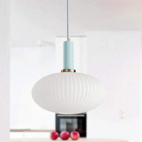 Macaron Black/Pink/Blue Pendant Dining Room Light With White Glass Shade - 5/8/12 Wide Blue / 12