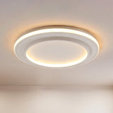 Simple Style White Disk Flush Mount Led Ceiling Light In Warm/White - 18’/21.5’ Wide