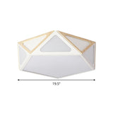 Modern Geometric Flush Light: Acrylic White/Pink/Yellow Led Ceiling Fixture Warm/White Light 16/19.5