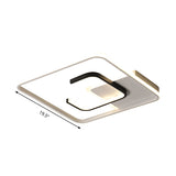 Minimalist Black And White Led Ceiling Light With Remote Control Stepless Dimming - 16/19.5 Wide