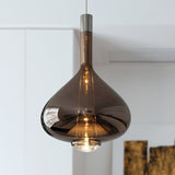 Modern Rose Gold Pendant Light With Beaker-Inspired Design - Clear/Smoke Glass Ideal For Dining Room