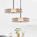 Nordic Tan Glass Disc Pendant Light Fixture - Perfect For Dining Room Ceiling