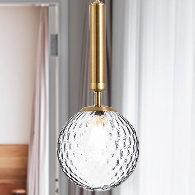 Clear Prism Glass Pendant Lamp - Modern Hanging Light Kit (1 Head) In Black/Brass Brass