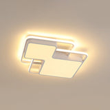 Modern Geometric Led Flush Mount Lamp In Black/White - 18/21.5 W Silica Gel Close To Ceiling Light