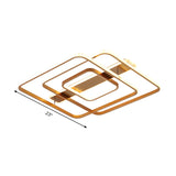 Modern Led Square Ceiling Light In Warm/White For Bedroom - Gold Finish