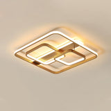 Minimalist Gold Square Ceiling Light Fixture - Acrylic Led Flush Mount For Bedroom Warm/White