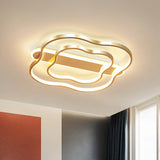 Nordic Led Gold Floral Ceiling Light - Elegant Flush Mount Lamp (21’/25.5’) - Warm/White Light