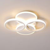 Simple Led Ceiling Mount Lighting Fixture In Warm/White Light With Acrylic Ring - Black/White