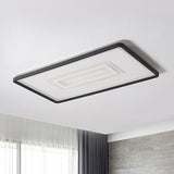 Dual Rectangle Flush Nordic Style Black Metal Light - 35.5/43 Width Warm/White Stepless Dimming With