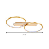 Modern Acrylic Led Gold Flush Mount Ceiling Light With Halo-Like Ring Design In Warm/White 22.5/31