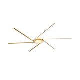 Modern Gold Led Ceiling Mounted Flush Mount Lamp With Acrylic Shade - 69/82.5W Linear