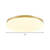 Minimalist Circle Acrylic Led Gold Ceiling Lamp - 15/19 Flushmount