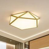 Gold Pentagon Ceiling Light - Nordic Led Flush Mount Lamp For Bedroom Wide 16.5/20.5