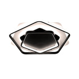Contemporary Led Flush Light: Pentagon Thin Acrylic Ceiling Lamp In Black/White Warm/White Lighting