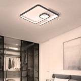 Nordic Squared Flush Lighting Slim Acrylic Led Ceiling Mount - 16.5/20.5 W White/Black Warm/White