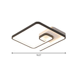 Nordic Squared Flush Lighting Slim Acrylic Led Ceiling Mount - 16.5/20.5 W White/Black Warm/White