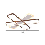 Modern Coffee Overlapped Ceiling Flush Lamp 23.5/39 - Super Thin Acrylic Warm/White Led