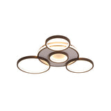 Modern 4/5-Halo Ring Black Led Flush Mount Light Fixture Warm/White 27.5/33.5W