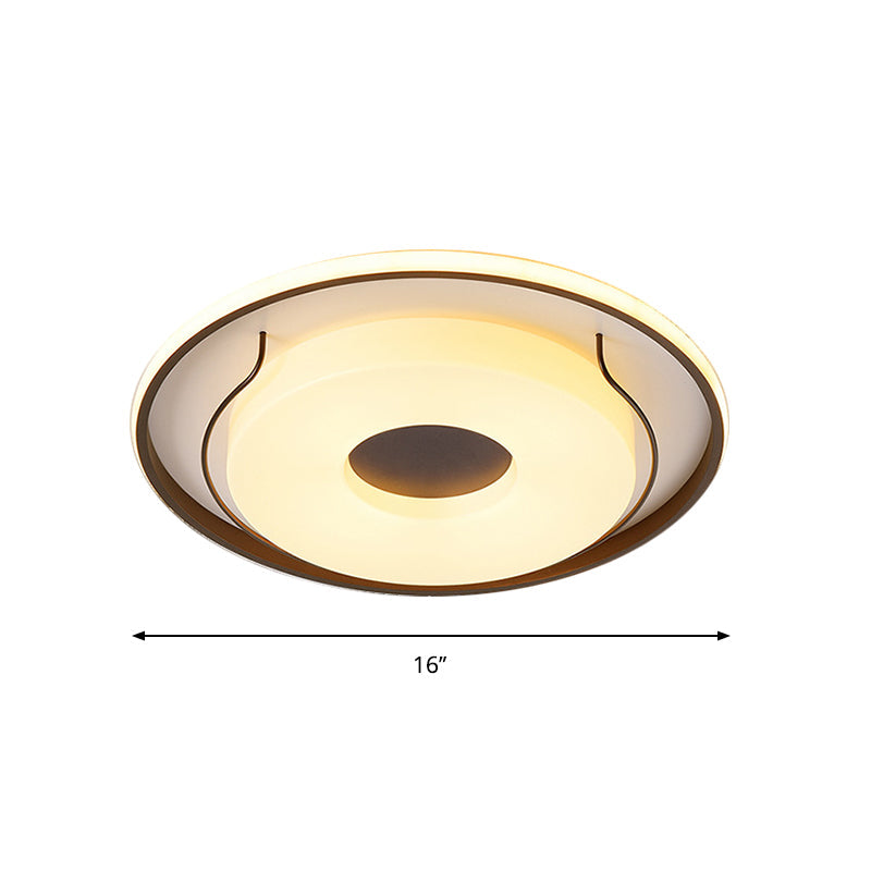 Nordic Style Led Acrylic Flushmount Lighting - 16/19.5 Dia White Round Ceiling Flush Light