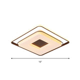 16/19.5 Minimalist Square Ceiling Mount Led Light In Warm/White With Acrylic Cover