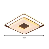 16/19.5 Minimalist Square Ceiling Mount Led Light In Warm/White With Acrylic Cover