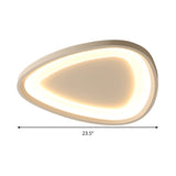 Modern Triangle Ceiling Mount Light - 18/23.5 W Stylish Metal Led Flush Lighting Warm/White Remote