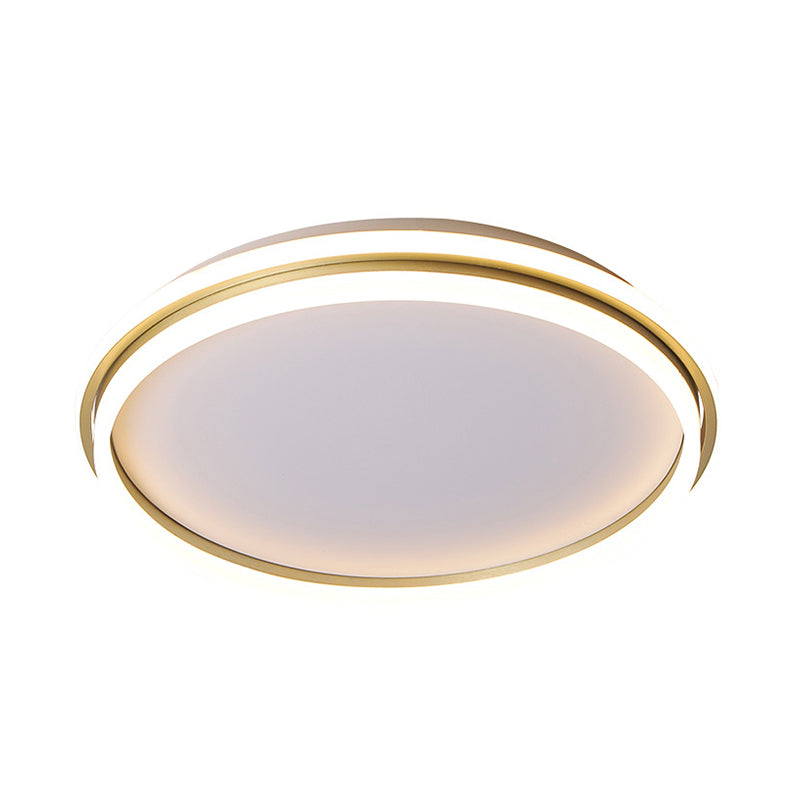 Minimalist Gold Led Ceiling Lamp - Acrylic Round Flush Light (16.5/20.5 Dia) With Remote Control