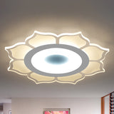 Contemporary Flower Acrylic Ceiling Light: 16.5/20.5 Wide Led Flush Mount With Warm/White Light And