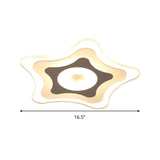 Simple Acrylic Led Flush Ceiling Light With Five - Pointed Star Design - Warm/White/3 Color