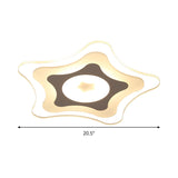 Simple Acrylic Led Flush Ceiling Light With Five-Pointed Star Design - Warm/White/3 Color 16.5/20.5