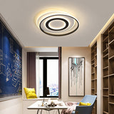 Black-White Circle Led Ceiling Light In Warm/White - Modern Acrylic Flush Fixture 18/21.5 Wide