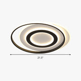 Black-White Circle Led Ceiling Light In Warm/White - Modern Acrylic Flush Fixture 18/21.5 Wide