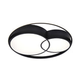 2-Drum Nordic Style Black Led Flush Mount Ceiling Light Fixture With Acrylic Panels In Warm/White/3