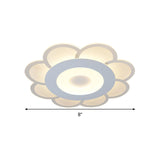 8/16.5/20.5 W White 8-Petal Flush Mount Ceiling Light - Nordic Frosted Acrylic Led Lamp