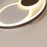 16/19.5 Dia Metal Orbit Ceiling Flush Light With Stepless Dimming - Modern Coffee Led Flushmount