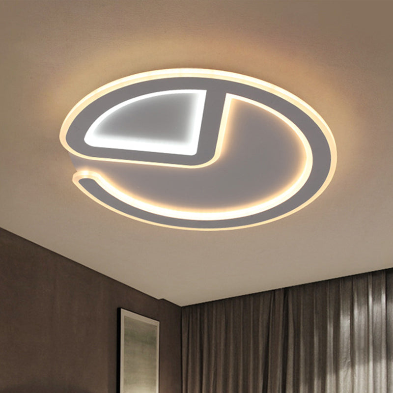 Minimal Flush Mount Led Ceiling Light Fixture - 16/19.5 Dia Thin Acrylic Grey Warm/White / 16 Warm