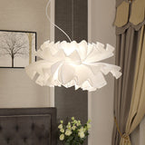 Nordic Wavy Fabric Pendant Light - Black/White 1 Head Ideal For Bedroom Ceiling